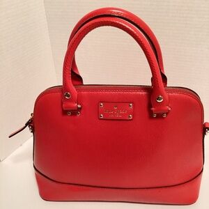 Kate Spade Wellesley red leather satchel EUC